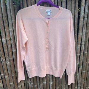 J. Crew Blush Buttoned Crew Neck Sweater